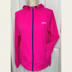 ASICS Fuchsia Packable Long Windbreaker Running Jacket Women’s Size Medium